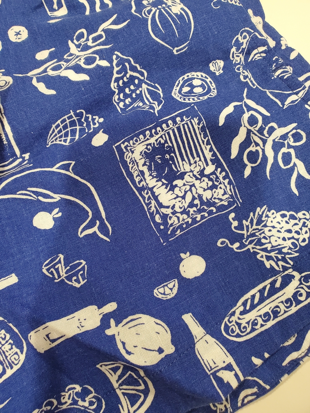 Madewell X LISA SAYS GAH Blue and White Printed Linen Shorts - Picture 4 of 5